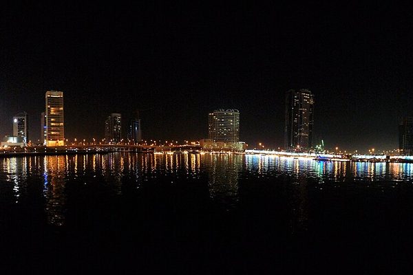 Business Bay at night