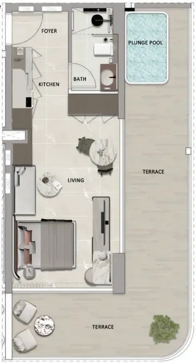 South Lofts by Premier Choice International — फ्लोर प्लान 1