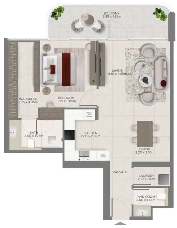 Ramada Residences by Wyndham at Dubai Islands by Grovy Developers — floor plan 1