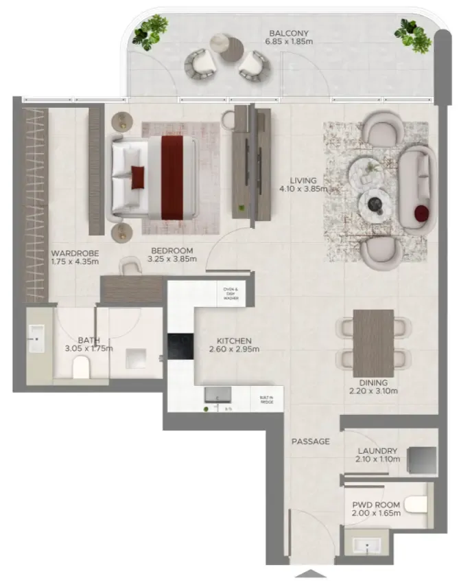 Ramada Residences by Wyndham at Dubai Islands by Grovy Developers — floor plan 2