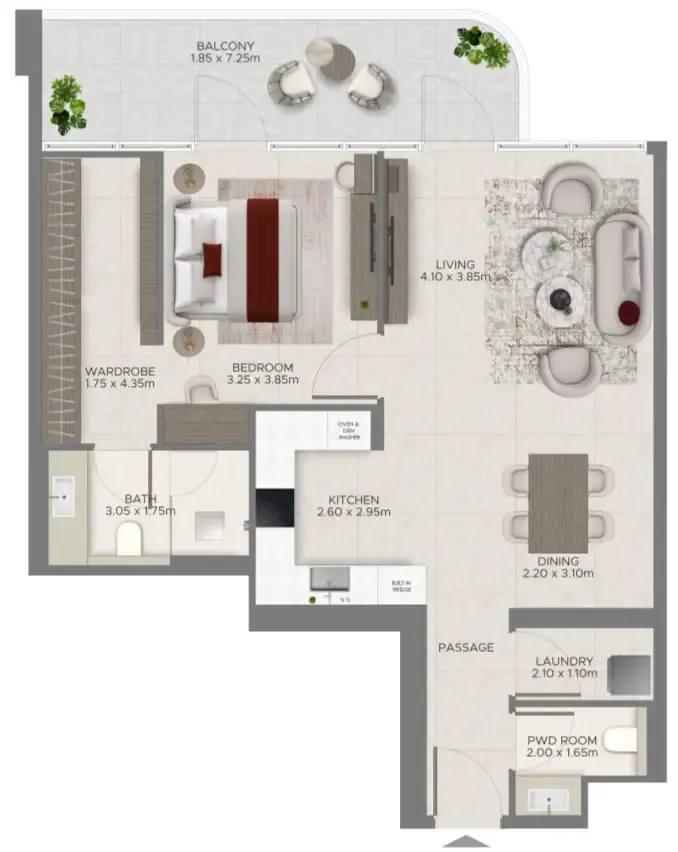 Ramada Residences by Wyndham at Dubai Islands by Grovy Developers — floor plan 3