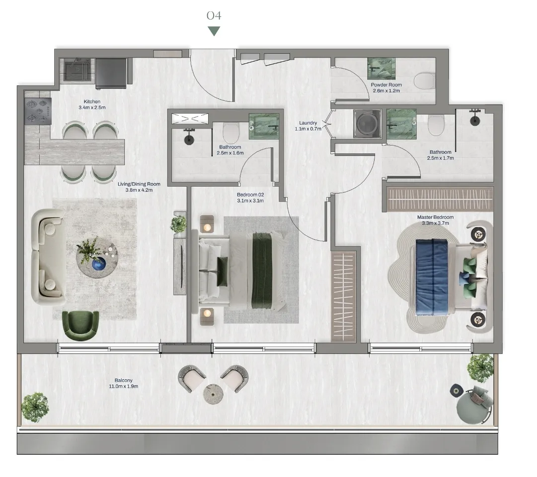 Oceara Park View Residences Phase 1 by PPS Properties — floor plan 1