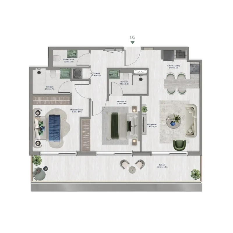 Oceara Park View Residences Phase 1 by PPS Properties — floor plan 2