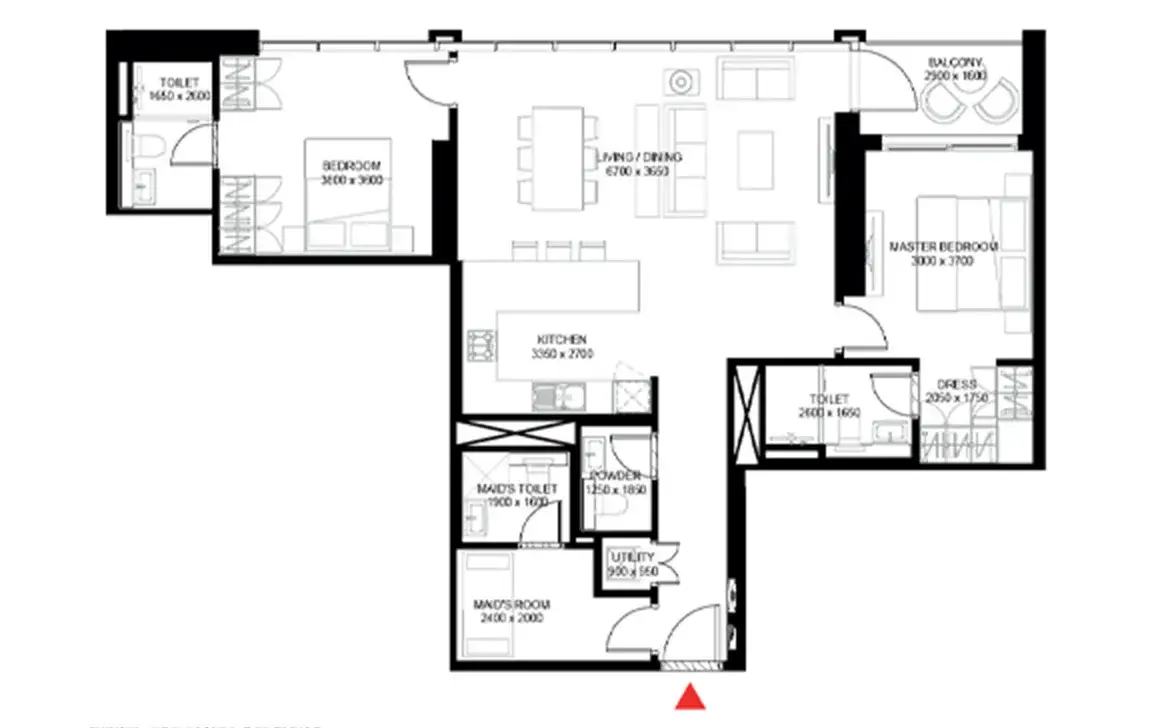 The Crest by Sobha Realty — پلانهای طبقه 3