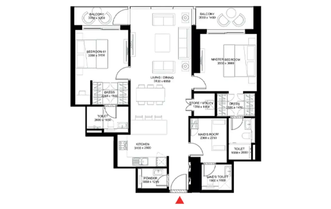 The Crest by Sobha Realty — پلانهای طبقه 4
