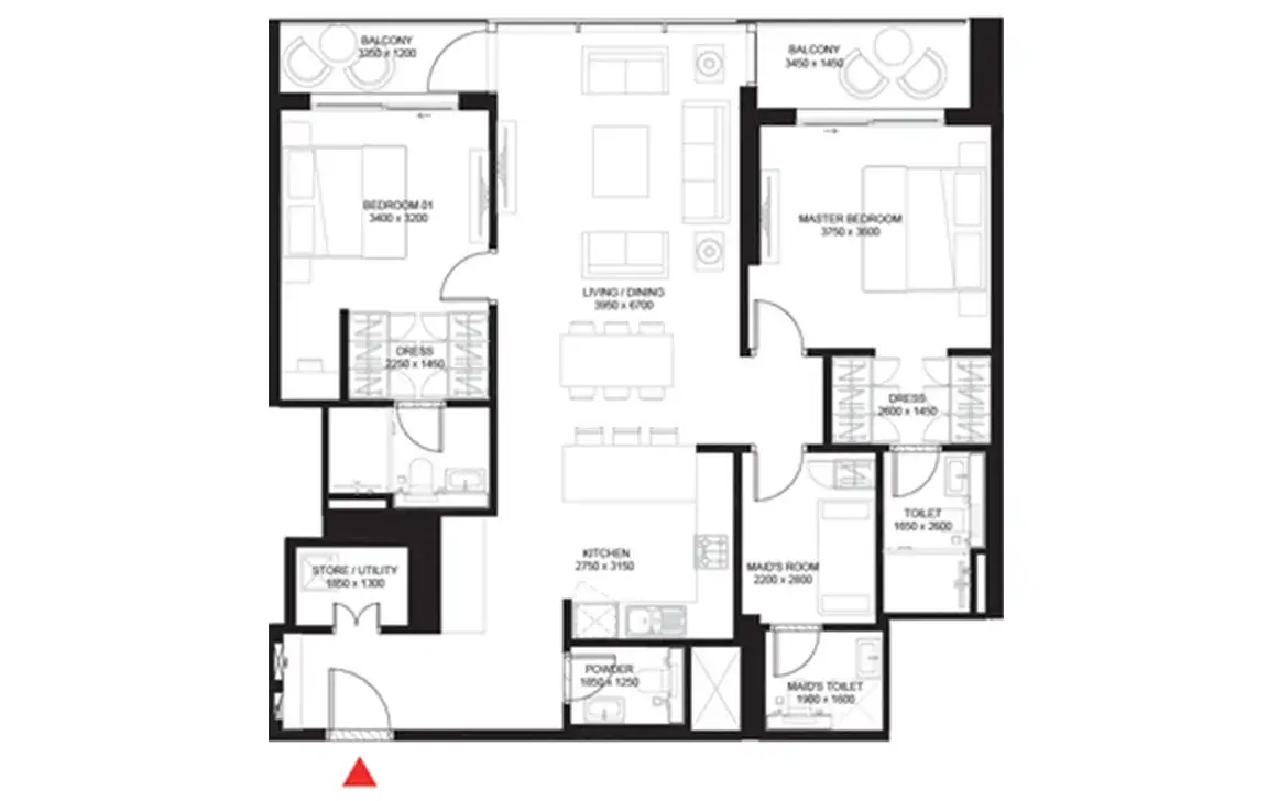 The Crest by Sobha Realty — پلانهای طبقه 6